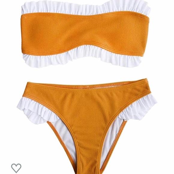 Bandeau Bikini Swimsuits Ruffle Off Shoulder - Picture 2 of 3